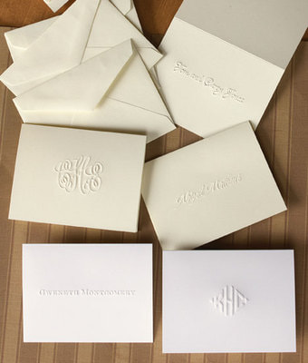 Personalized Embossed Note Cards